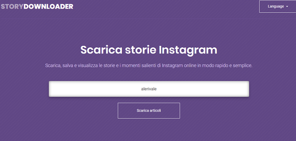 Come scaricare storie Instagram con StoryDownloader.net