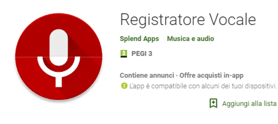 Registratore Vocale Android - App su Google Play