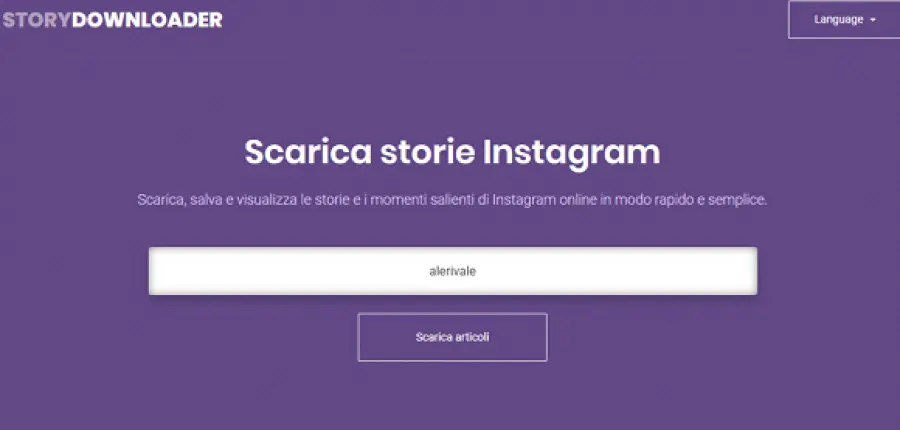 Come scaricare storie Instagram con StoryDownloader.net