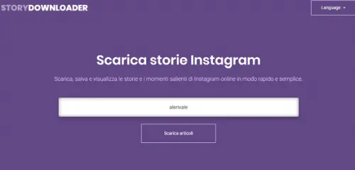 Come scaricare storie Instagram con StoryDownloader.net