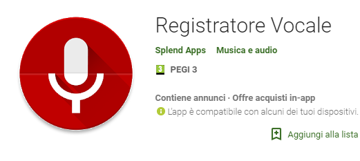 Android Registratore Vocale