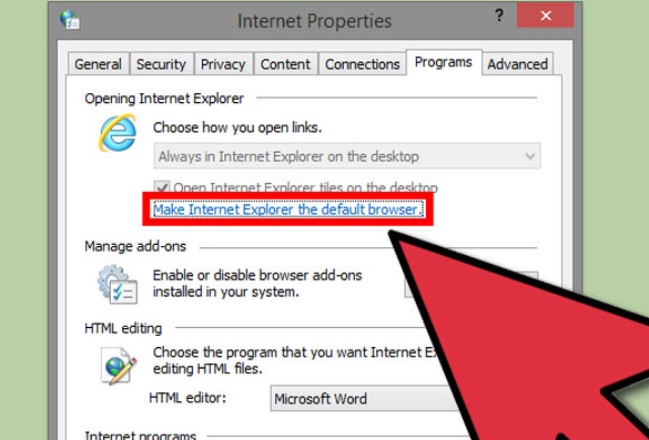 Internet Explorer browser predefinito