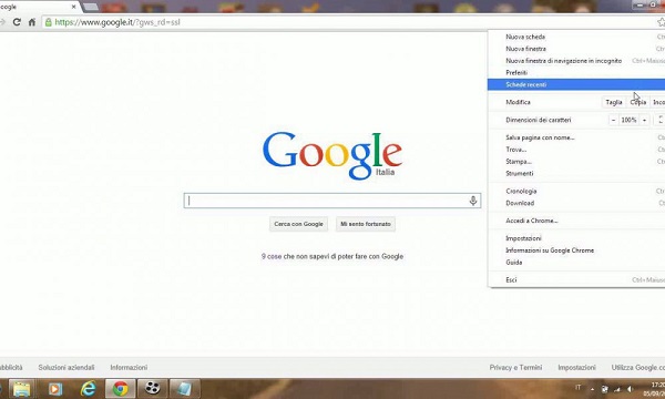 Pulire Cronologia Internet di Google Chrome