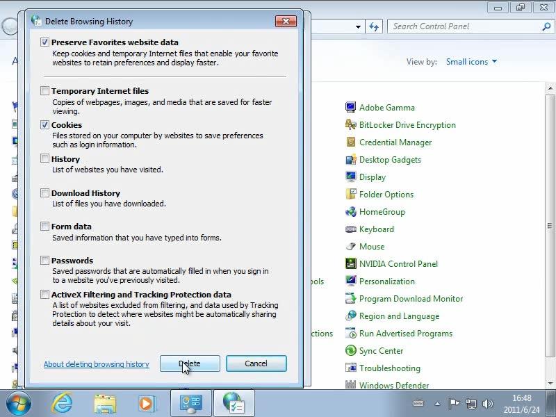 Pulire Cronologia Internet di Internet Explorer 9