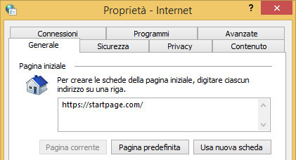 settare la home di Internet Explorer