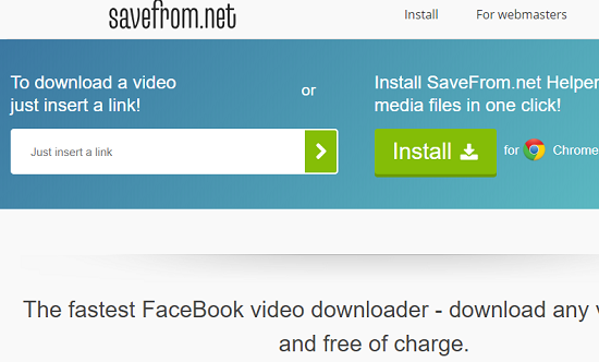 Save From per salvare video da Facebook